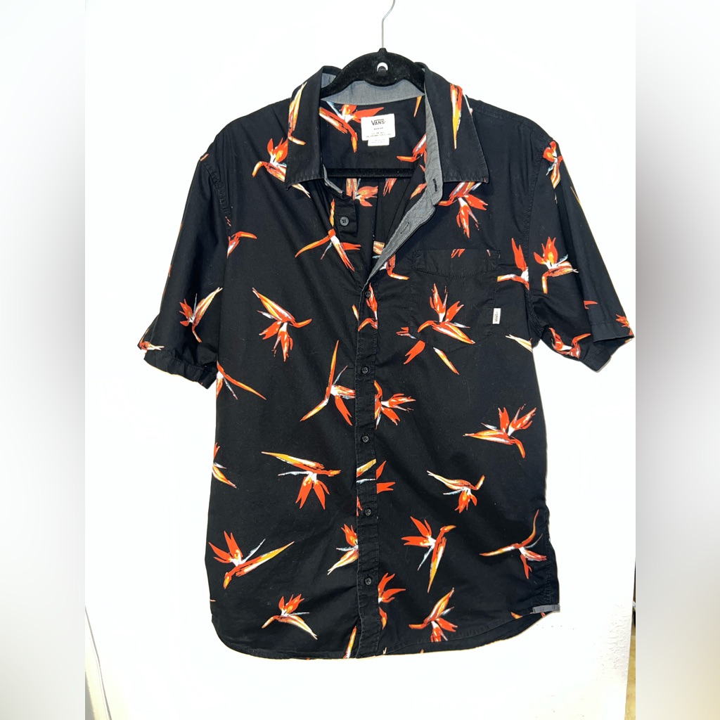 Vans Button Down Black Shirt SzM